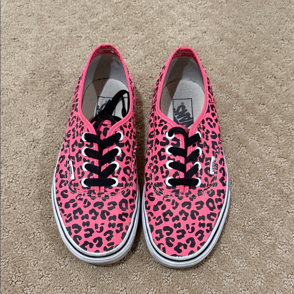 Vans Neon Pink Leopard Sneakers